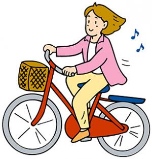 自転車運転のイラストです。