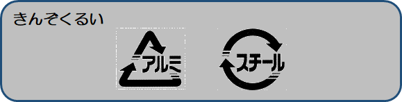 アルミ、スチールのリサイクルマーク（金属類）