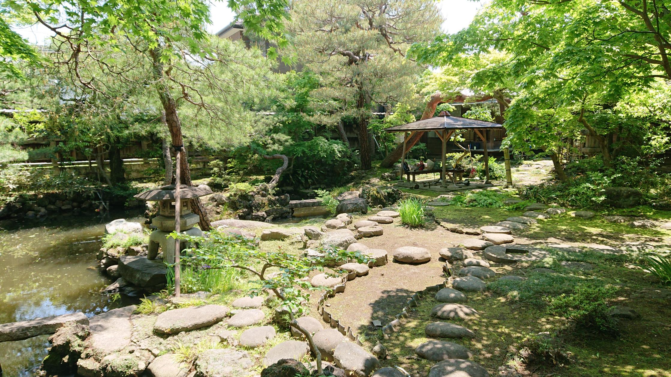 物外軒庭園の春（庭園北側から）