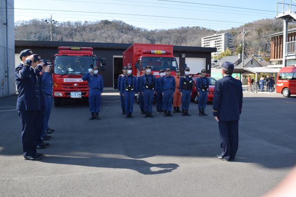 緊急消防援助隊出動の様子