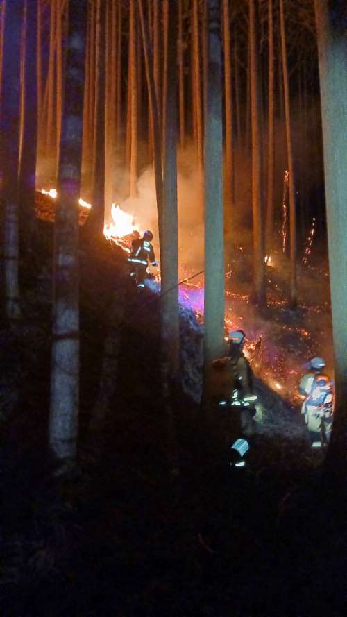 緊急消防援助隊活動の様子
